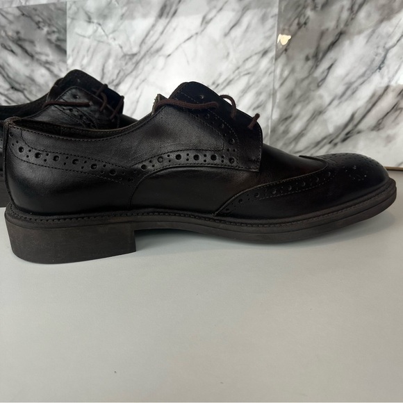 Gianni Russo men’s brown leather lace up wingtip brogue oxford shoe size 10 - Picture 4 of 12